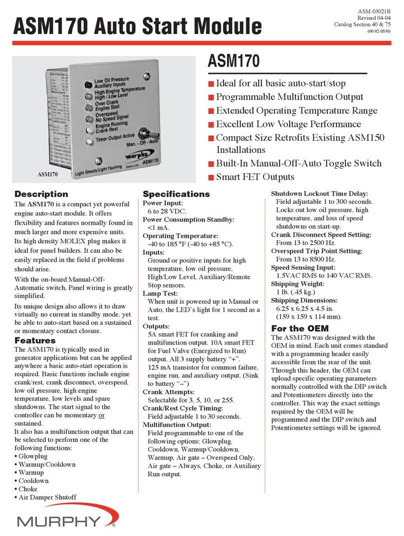 Murphy Auto Start Module ASM170 User manual Murphy Auto Start Module ASM170 User manual
