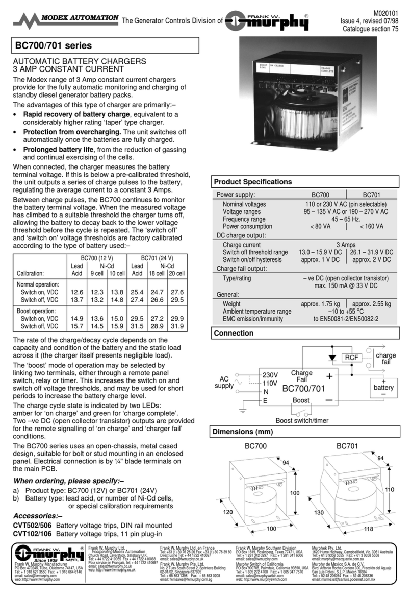 Murphy Modex BC700 Series Product specifications