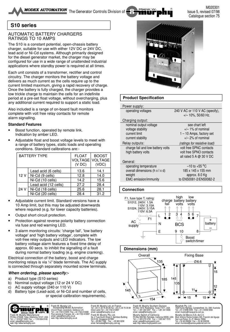 Murphy S10 Series Specification sheet