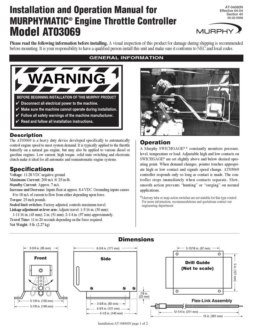 Murphy Engine Throttle Controller AT-04060N User manual
