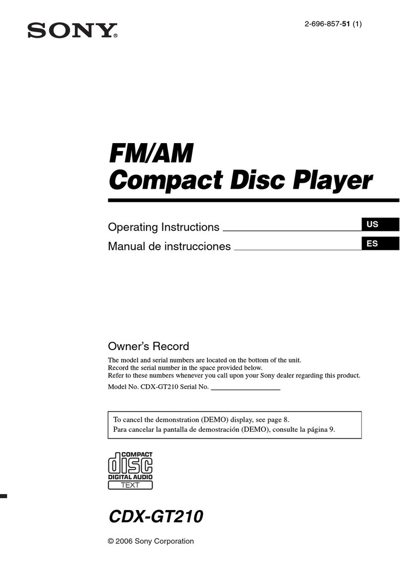 Sony CDX CDX-GT210 User manual