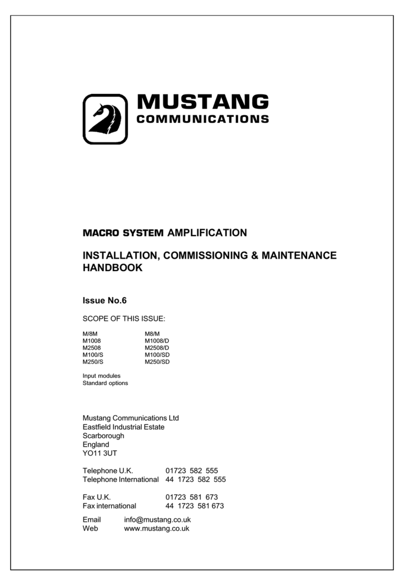 Mustang M100/S Installation and Maintenance