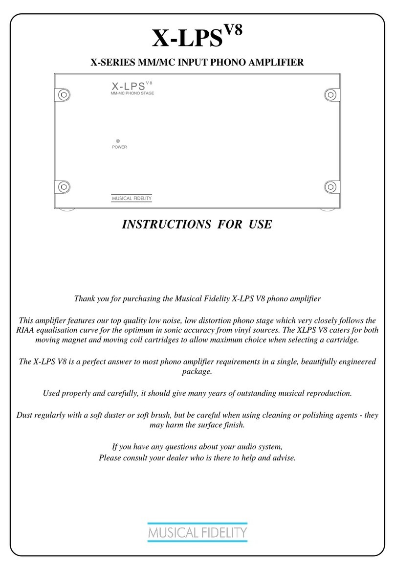 Musical Fidelity X-LPSV8 Instructions for use