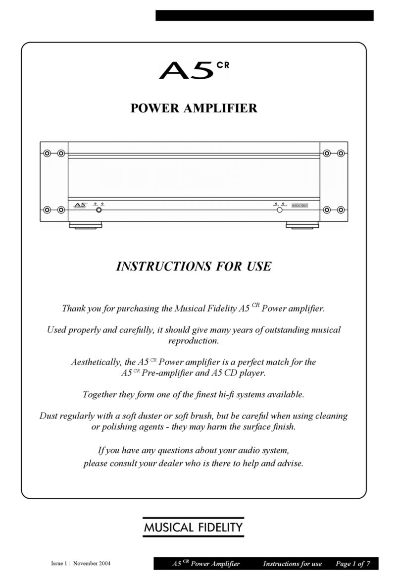 Musical Fidelity A5 CR Instructions for use