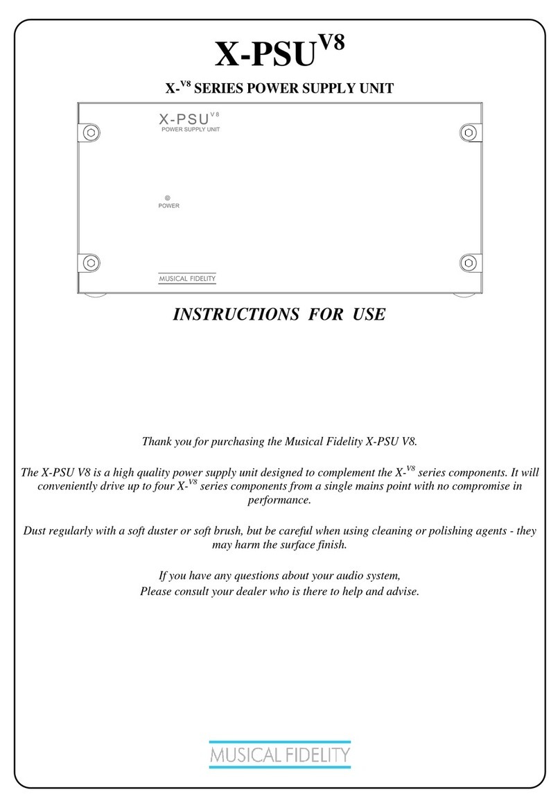 Musical Fidelity X-PSUV8 X-V8 Instructions for use