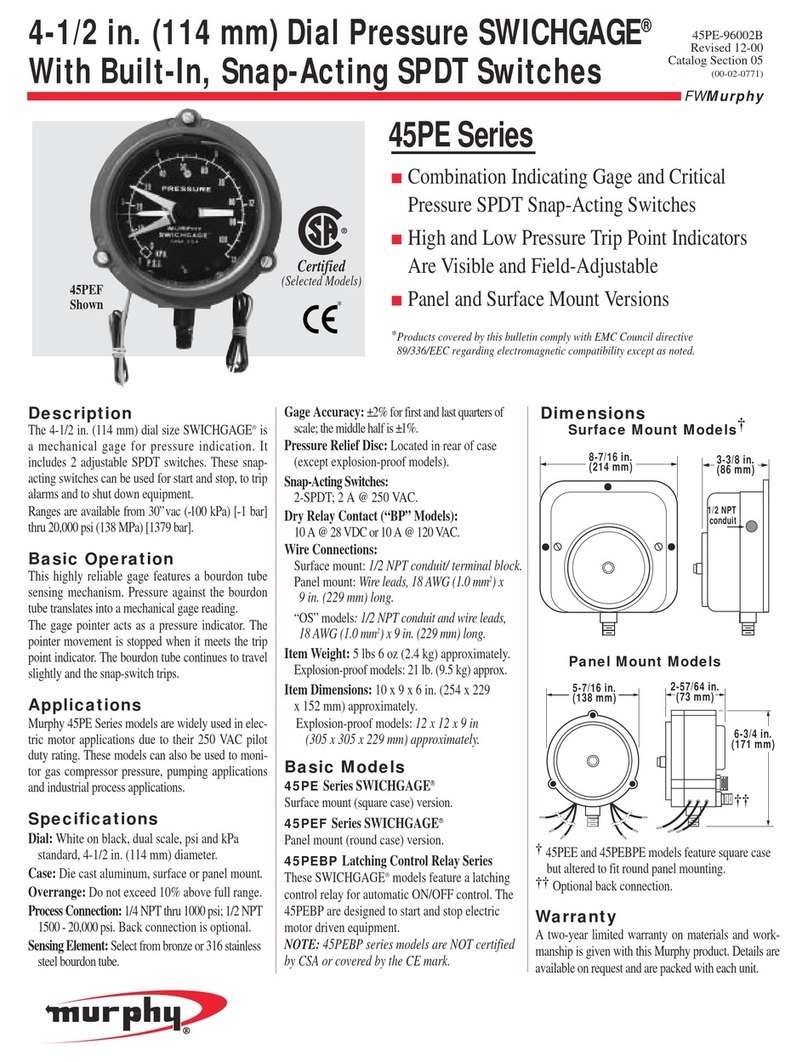 Murphy SWICHGAGE 45PE Series User manual Murphy SWICHGAGE 45PE Series User manual