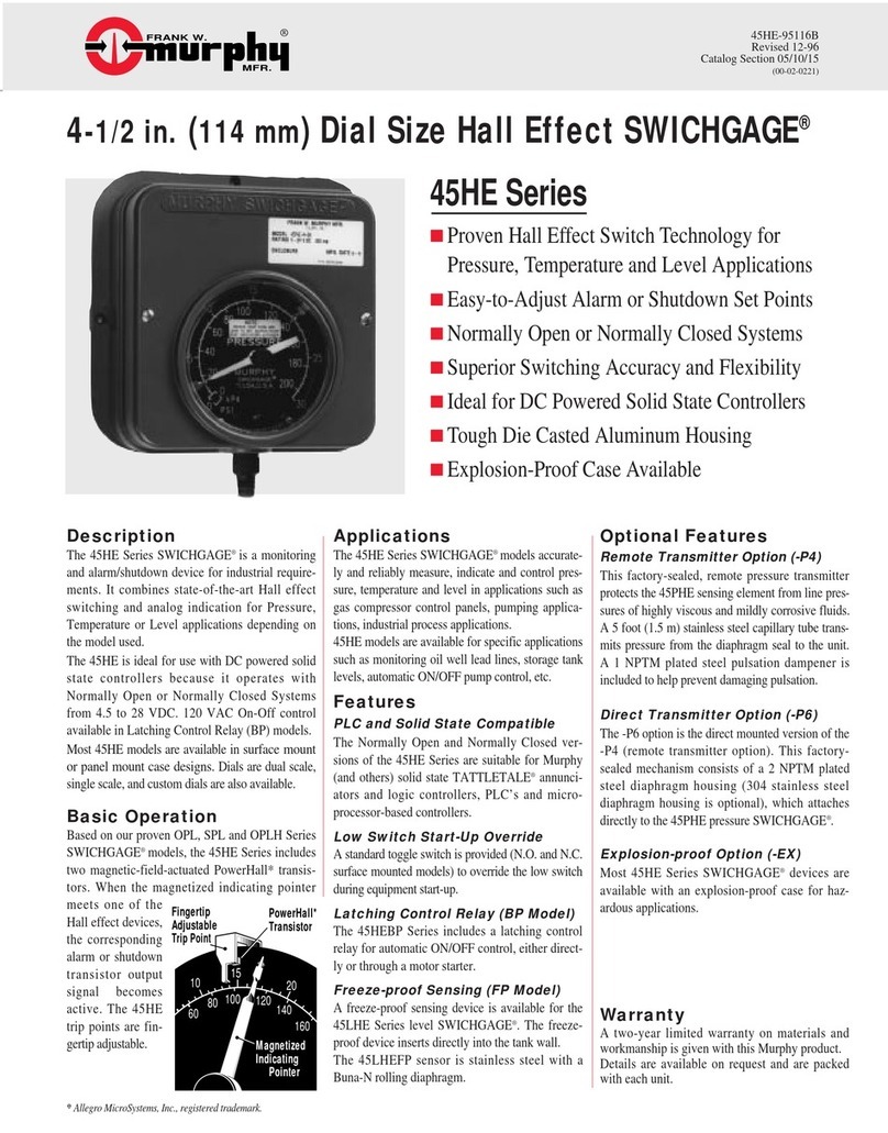 Murphy SWICHGAGE 45HE Series User manual Murphy SWICHGAGE 45HE Series User manual