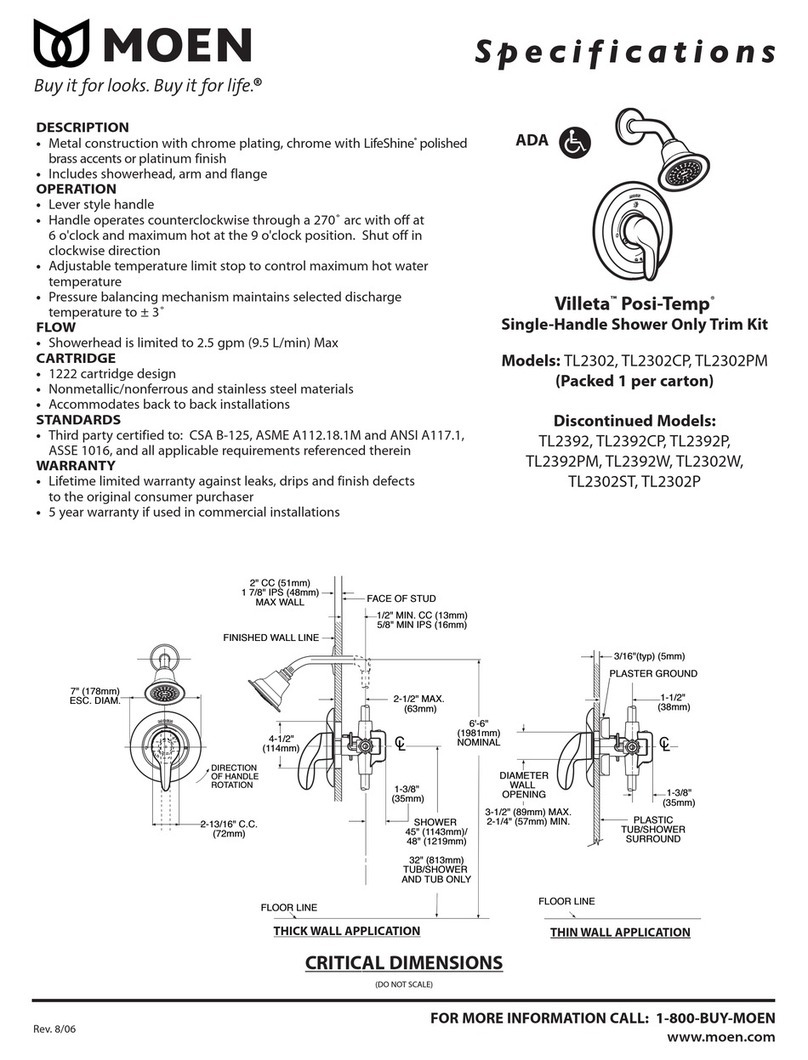 Moen Villeta TL2302CP User manual