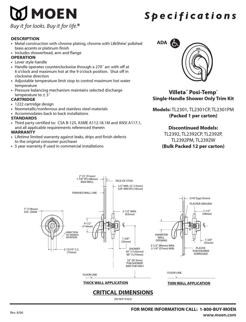 Moen Villeta Posi-Temp TL2301CP User manual
