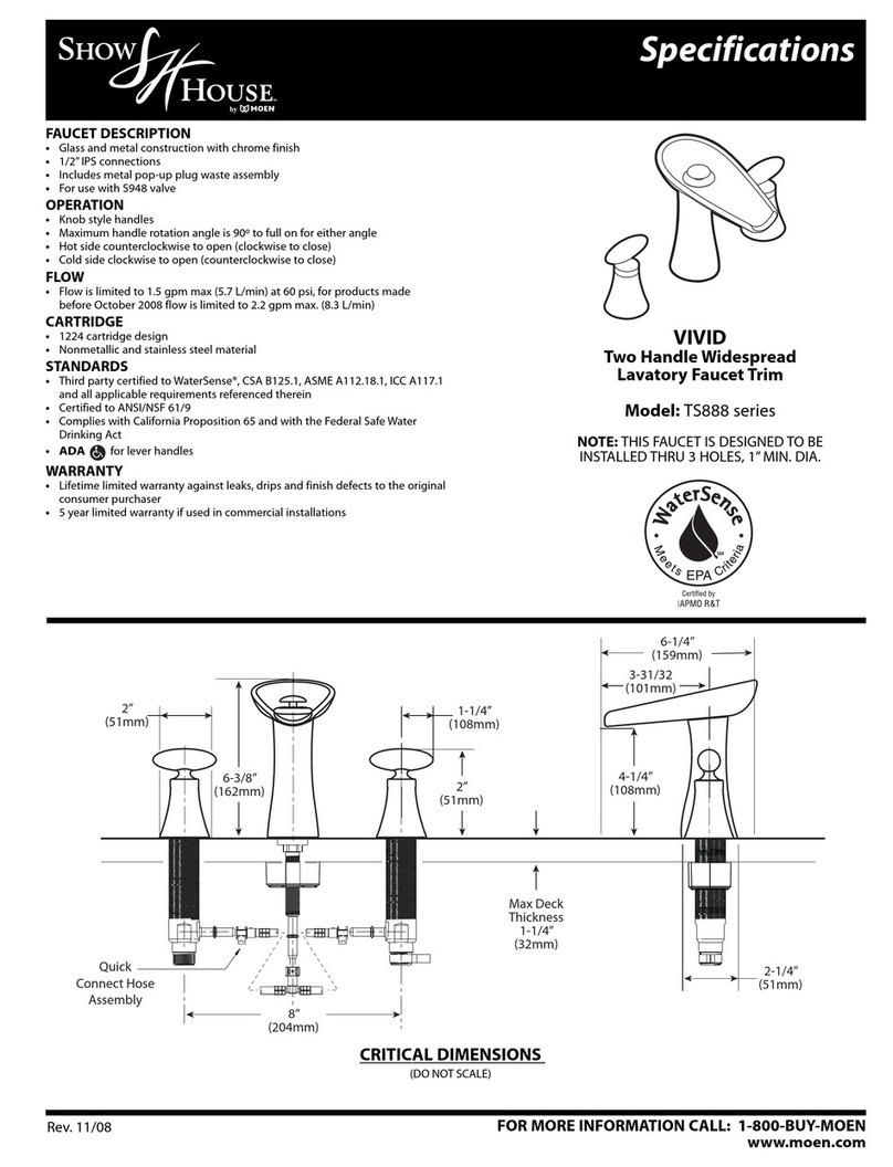 Moen Vivid TS888 series Specifications