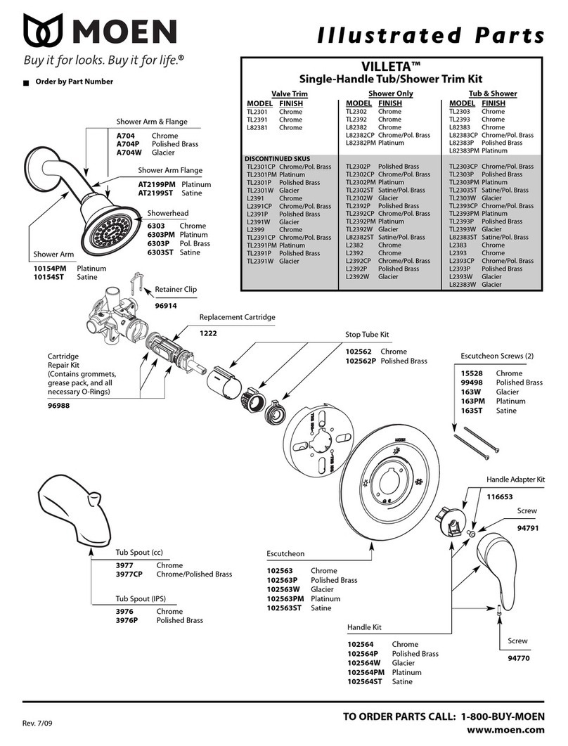 Moen VILLETA L2391CP Illustrated parts list