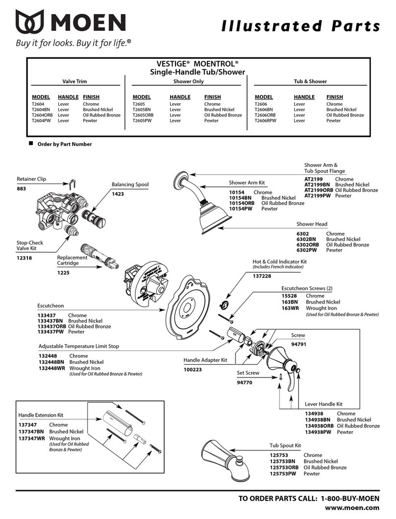 Moen VESTIGE MOENTROL T2604BN Setup guide