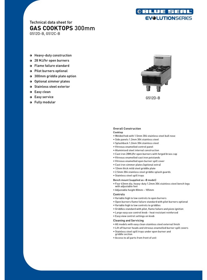 Moffat Blue Seal Evolution G512C-B Technical data sheet