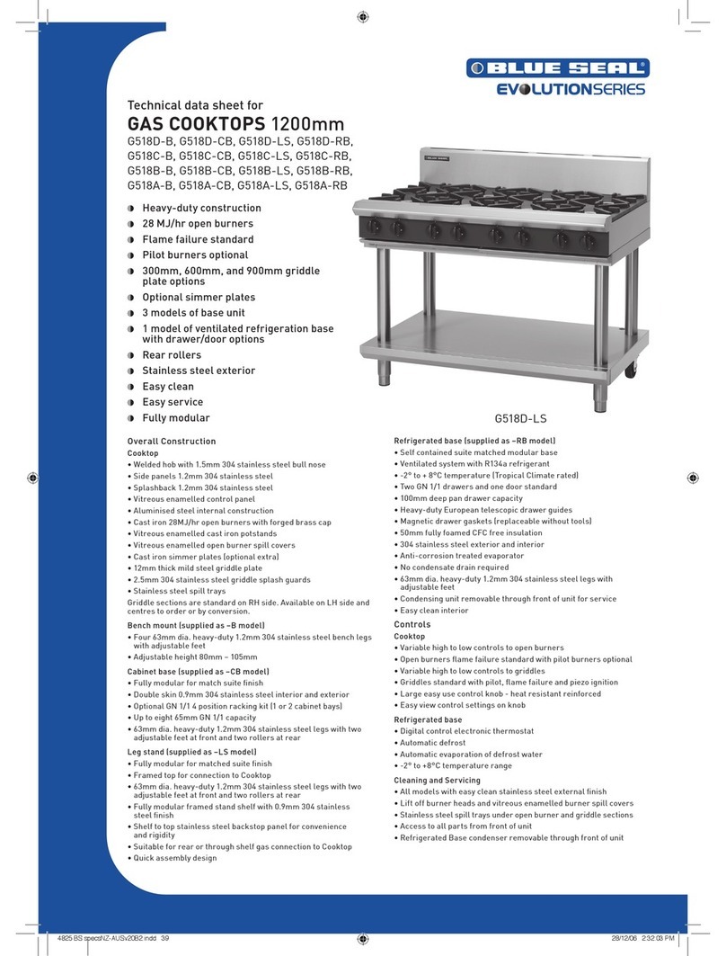Blue Seal Blue Seal Evolution G518C-B Technical data sheet
