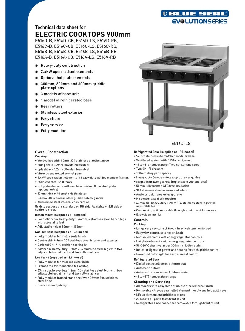 Blue Seal Blue Seal E516A-B Technical data sheet