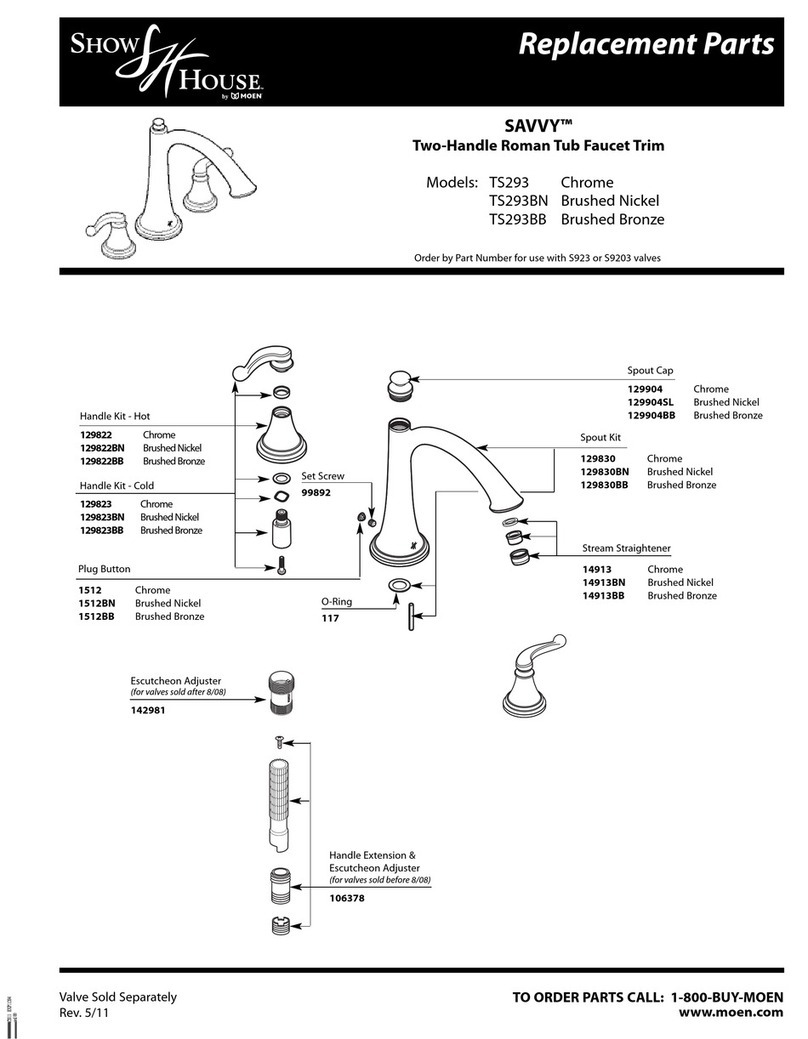 Moen Show House SAVVY TS293 Manual