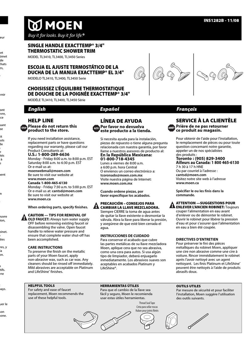 Moen TL3400 Series User manual