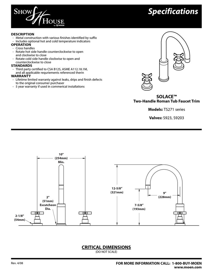 Moen TS271 Specifications Moen TS271 Specifications