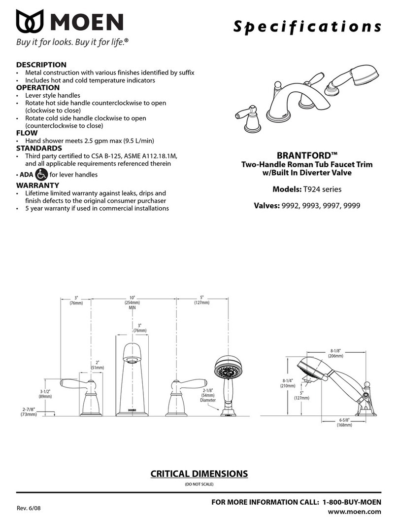 Moen BRANTFORD T924 Series User manual