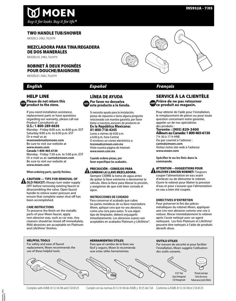 Moen T62979 manual
