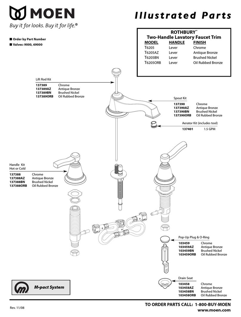 Moen T6205 Setup guide