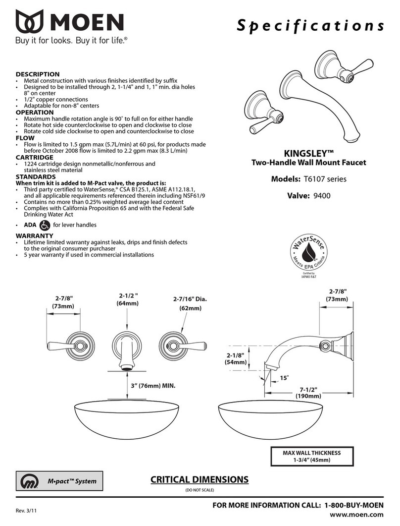 Moen T6107 series User manual