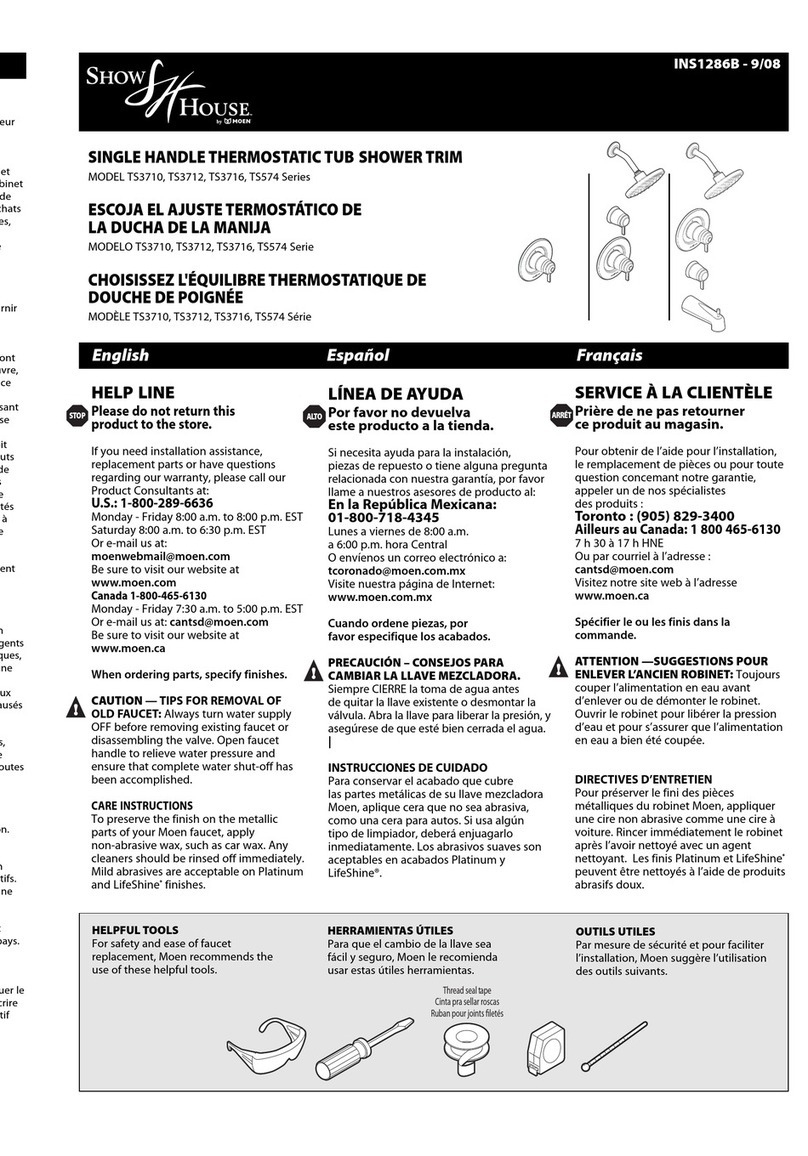 Moen TS574 Series User manual