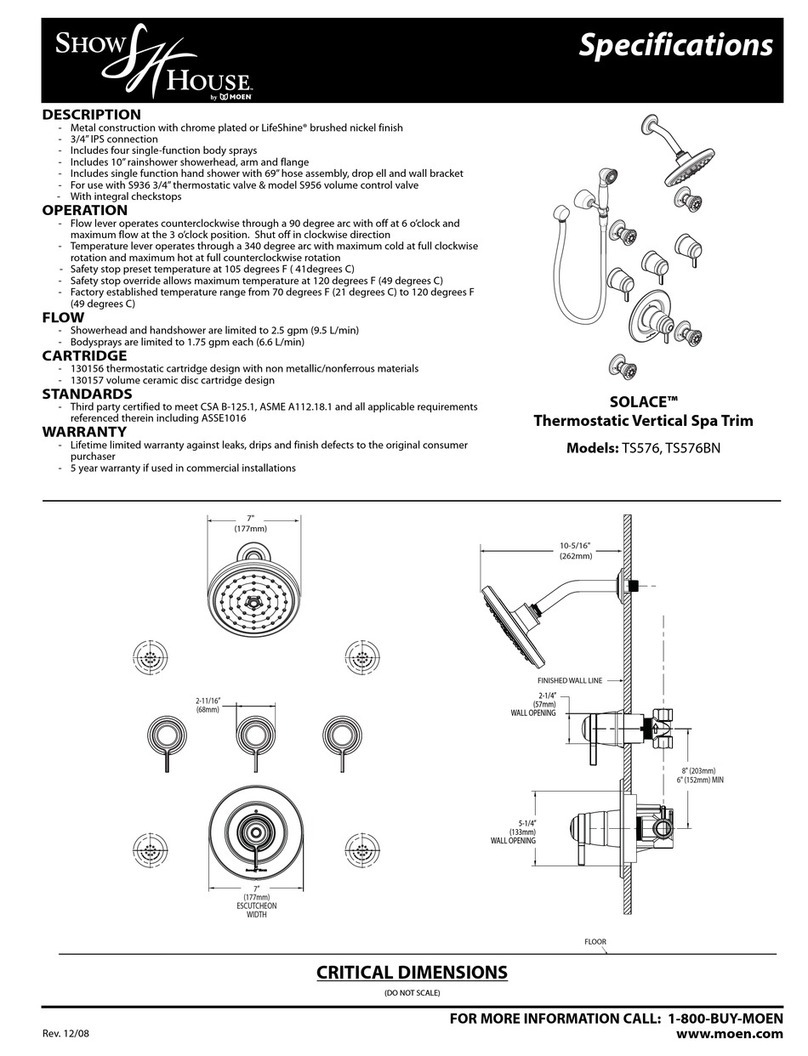 Moen Show House SOLACE TS576 User manual