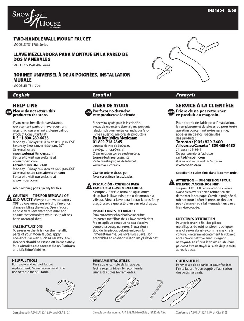 Moen TS41706 Series instruction manual