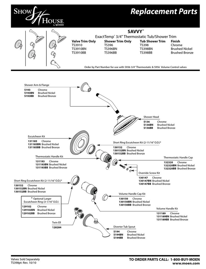 Moen Show House SAVVY TS3910BB Manual