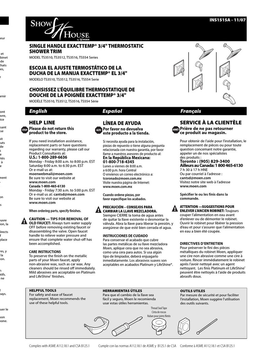 Moen TS3512 Series instruction manual Moen TS3512 Series instruction manual