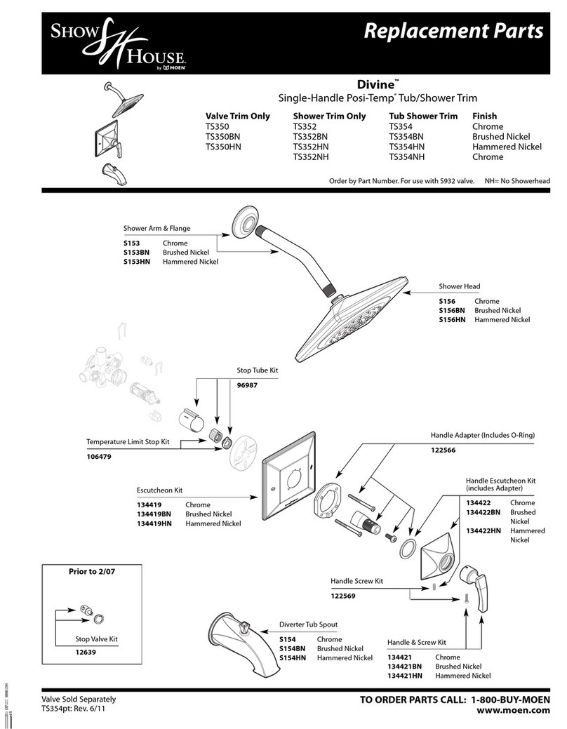 Moen Divine TS350BN Show House Replacement parts