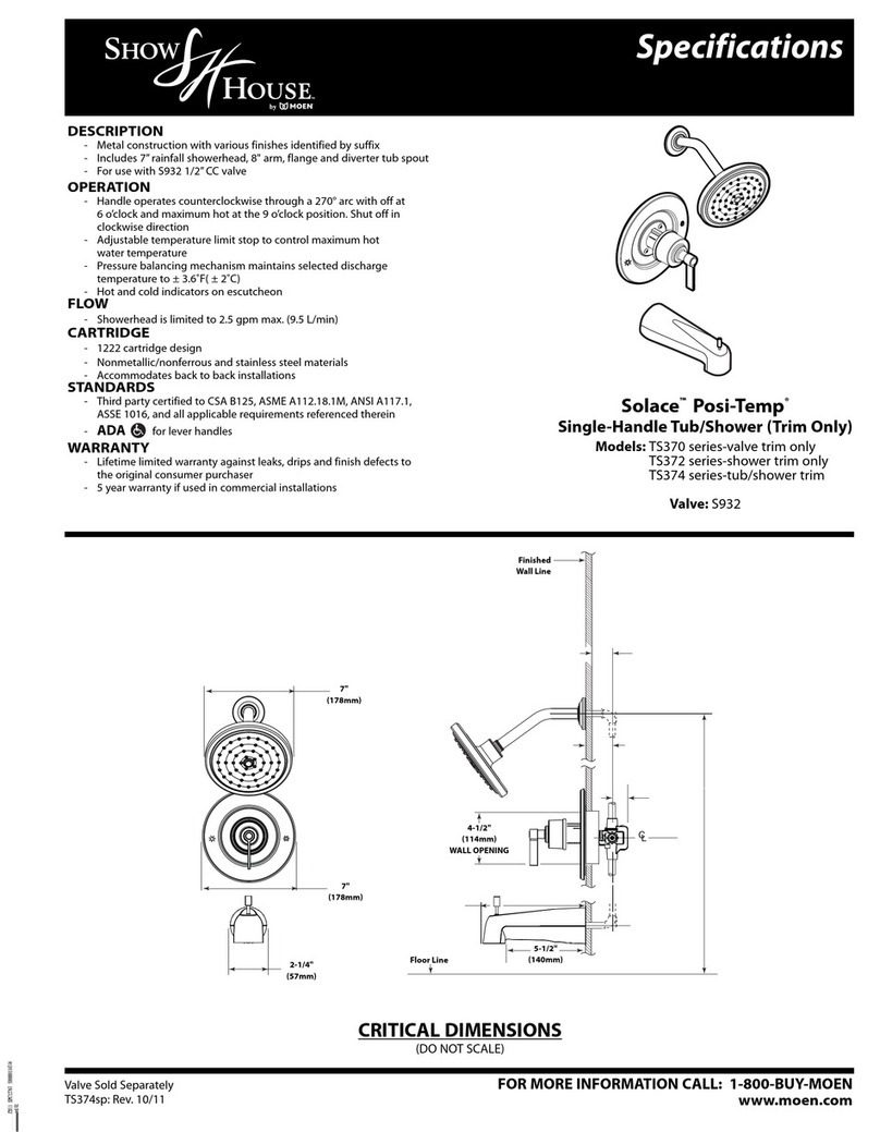 Moen TS370 series User manual Moen TS370 series User manual