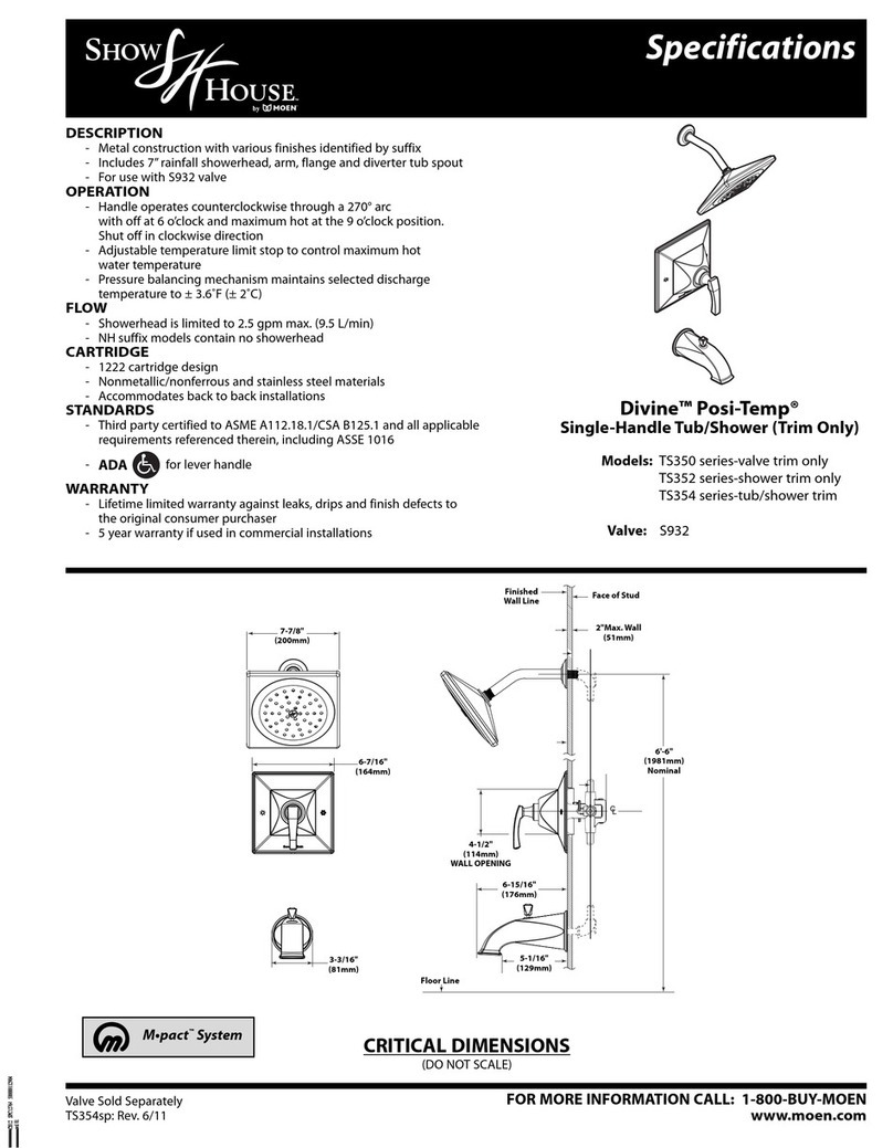 Moen Show House Divine TS350 series User manual