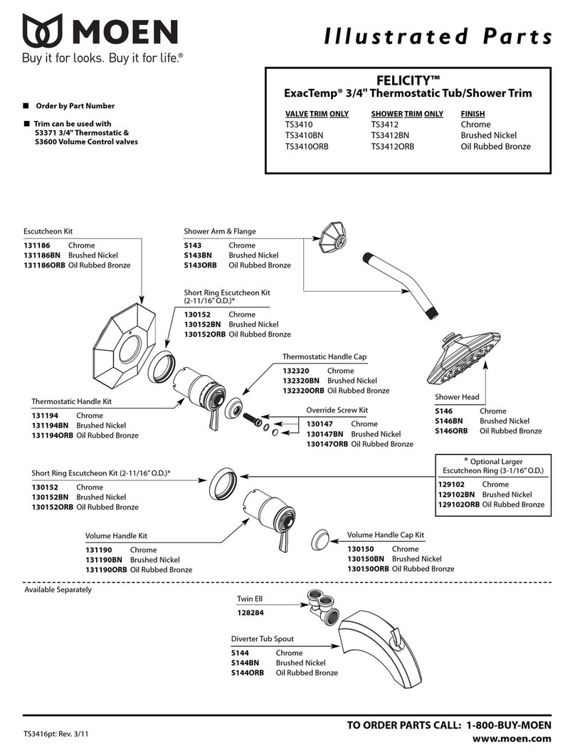 Moen FELICITY TS3410BN Illustrate parts list