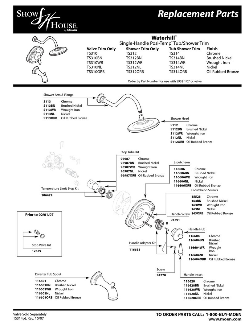 Moen Show House Waterhill TS310BN Replacement parts Moen Show House Waterhill TS310BN Replacement parts
