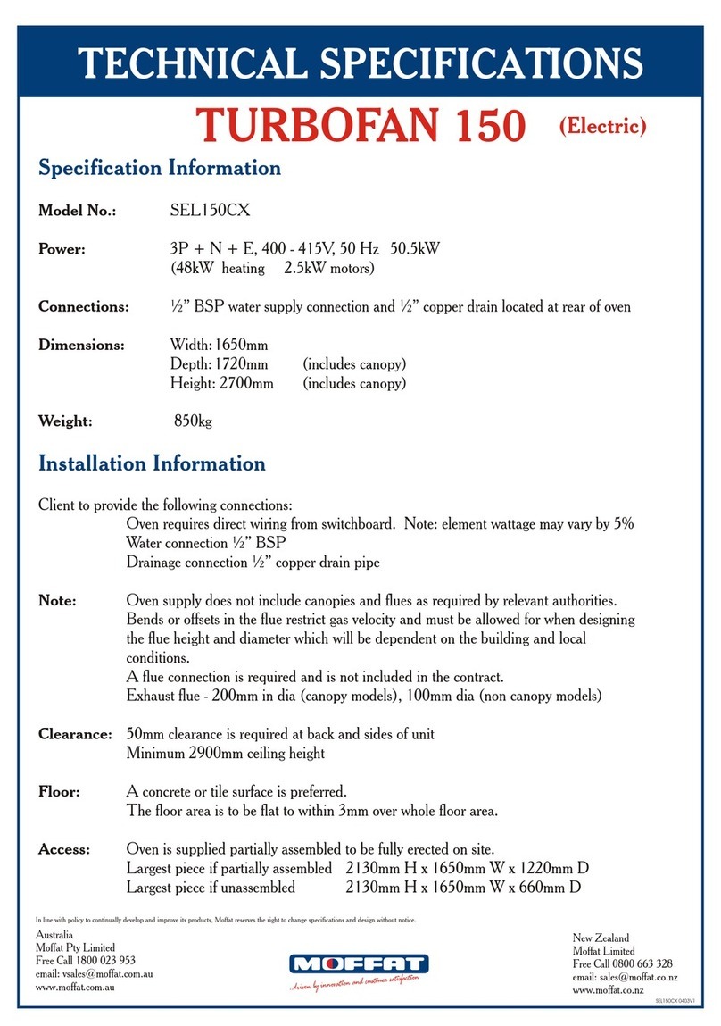 Moffat Turbofan SEL150CX Technical specifications