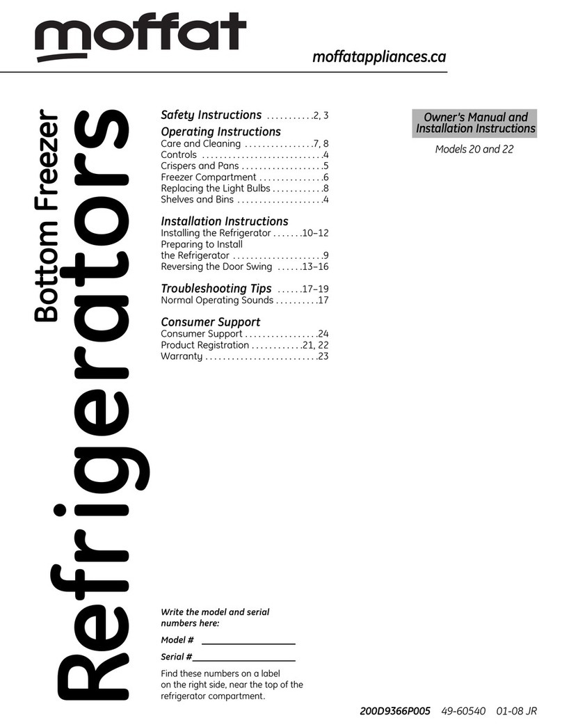 Moffat PFSS6SKXSS Operating instructions