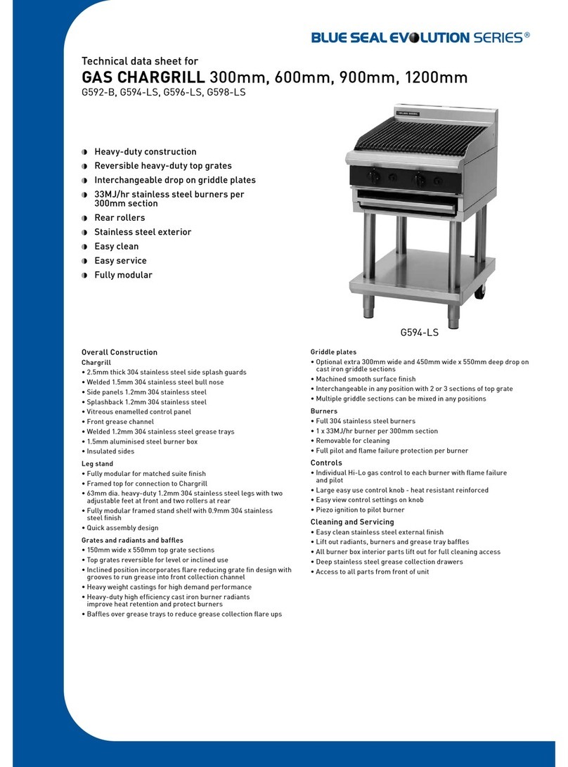 Moffat Blue Seal Evolution G592-B Technical data sheet