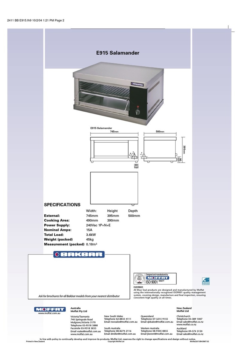 Moffat Bakbar E915 User manual Moffat Bakbar E915 User manual