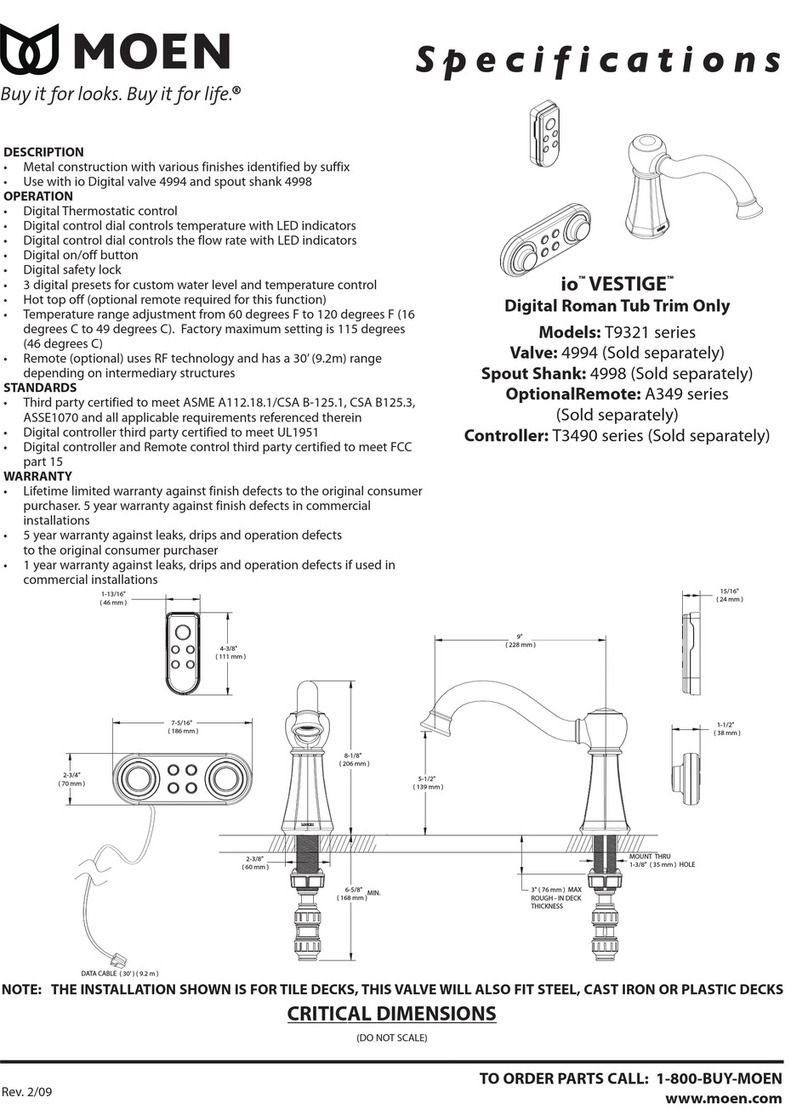 Moen io VESTIGE T9321 series User manual