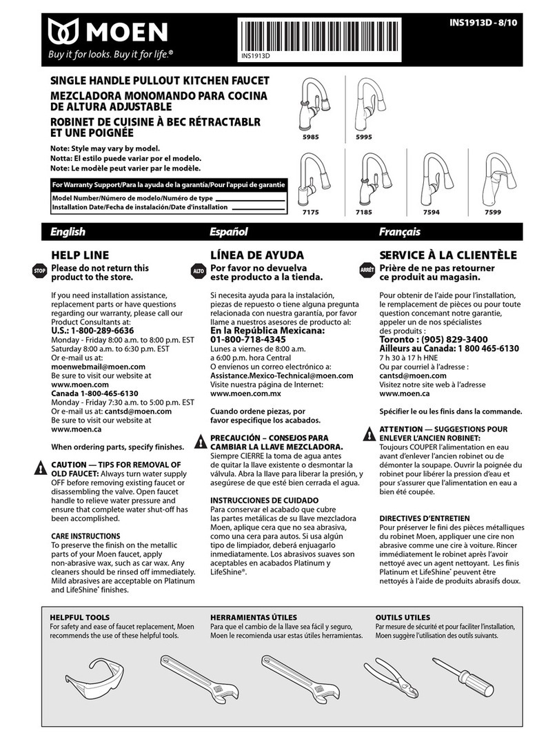 Moen INS1913D-8/10 user manual Moen INS1913D-8/10 user manual