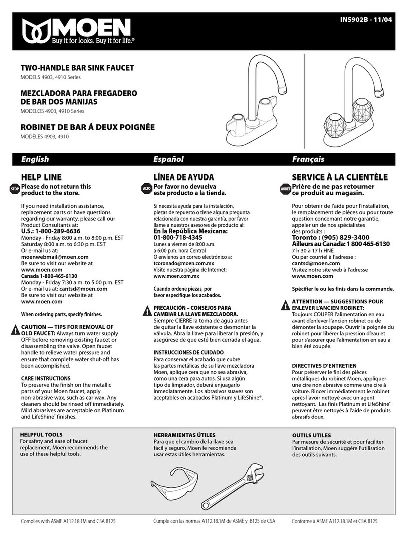 Moen INS902B user manual
