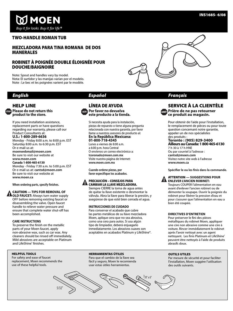 Moen INS1685 User manual