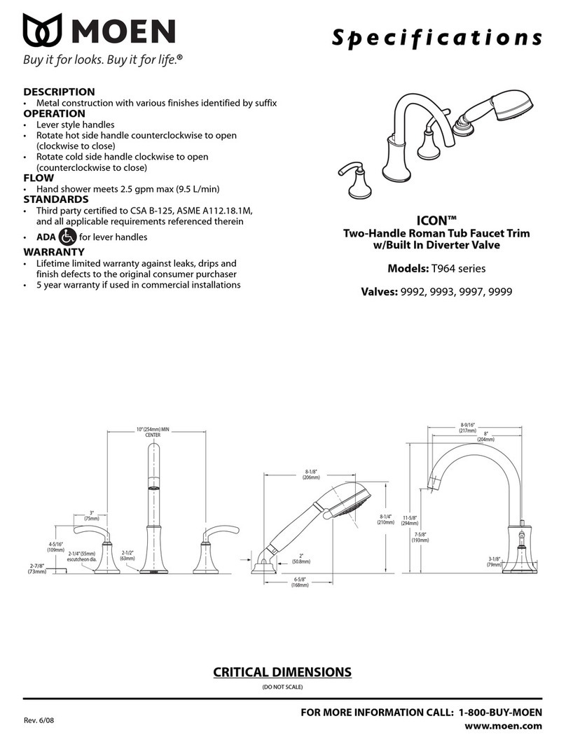 Moen ICON T964 Series User manual