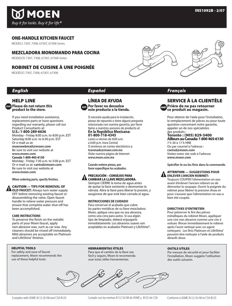 Moen INS1092B user manual