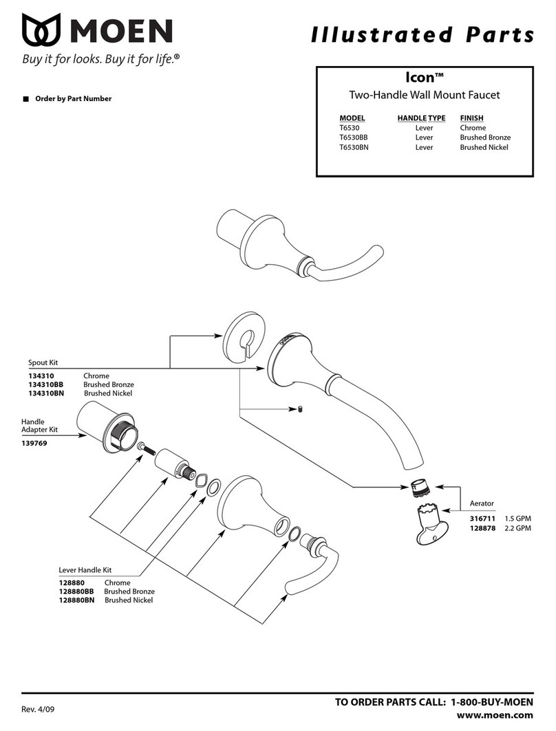 Moen Icon T6530BB Illustrated parts manual Moen Icon T6530BB Illustrated parts manual
