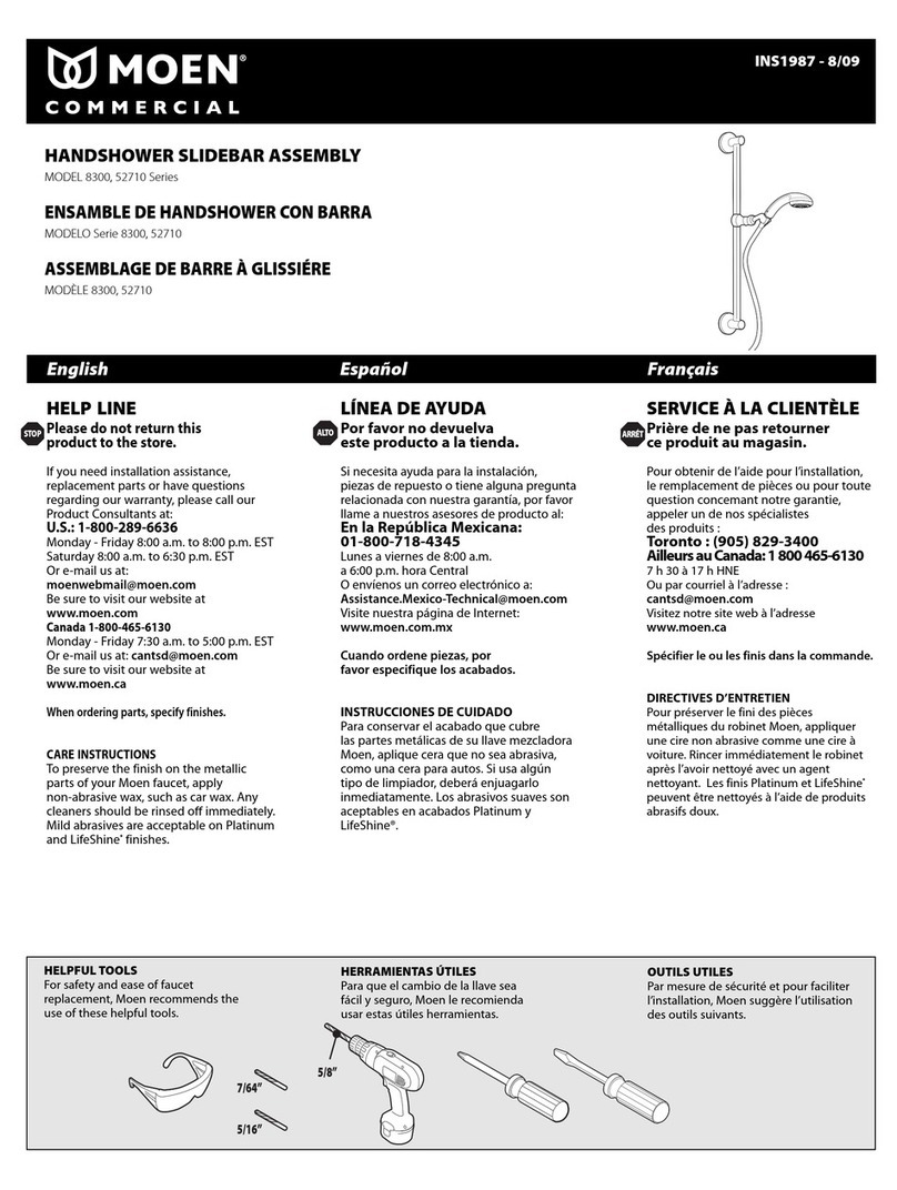 Moen HANDSHOWER SLIDEBAR ASSEMBLY 52710 User manual Moen HANDSHOWER SLIDEBAR ASSEMBLY 52710 User manual