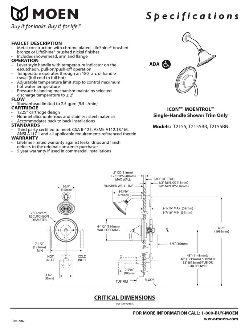 Moen ICON MOENTROL T2155 Specifications