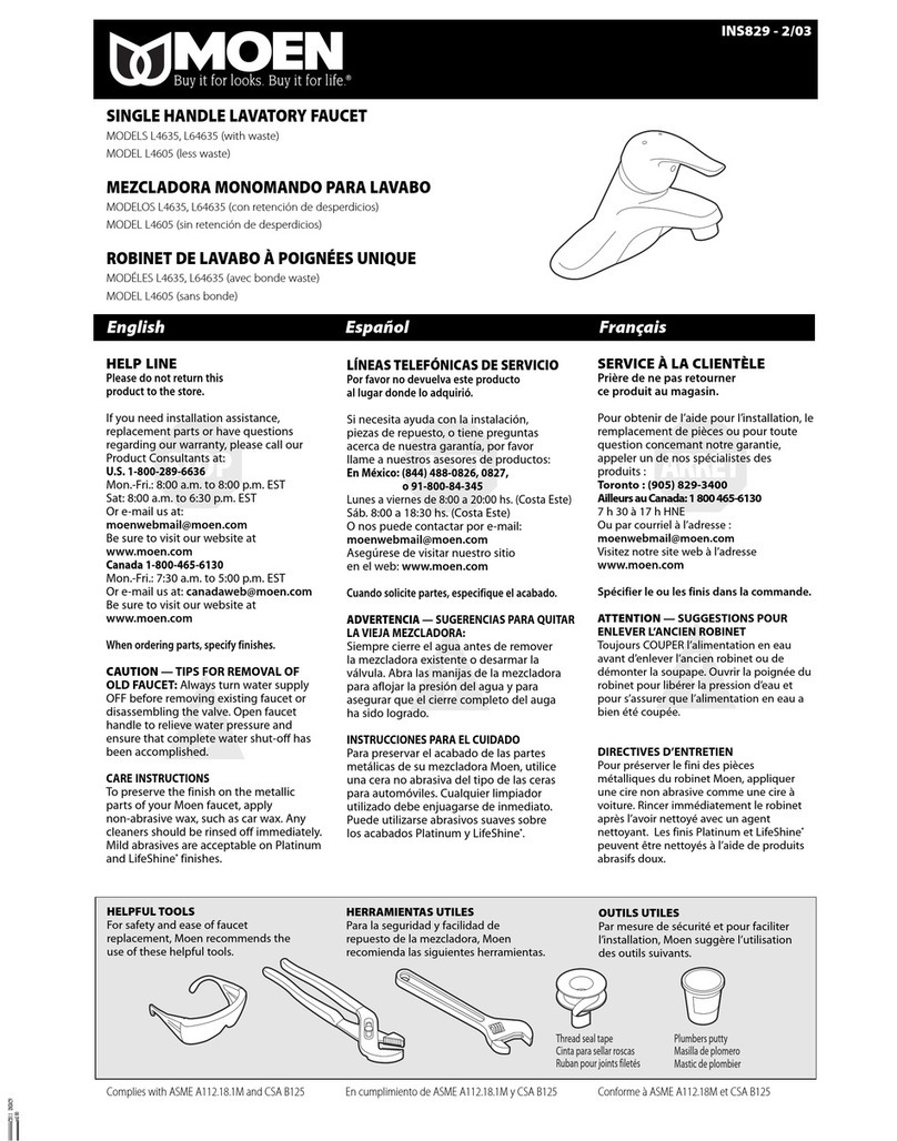 Moen L4605 user manual